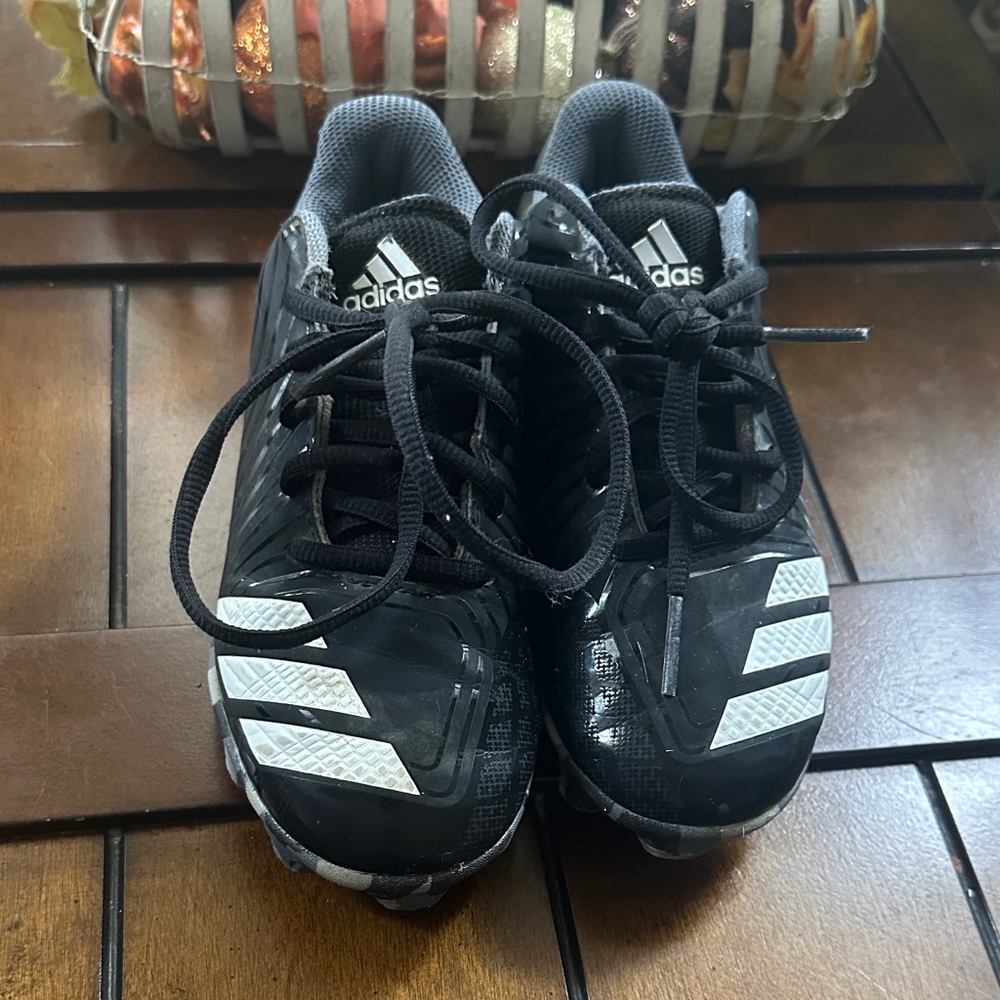 Adidas Black and White Sports Cleats